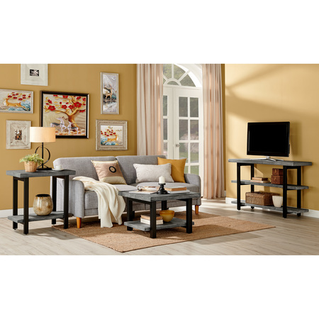 Alaterre Furniture Pomona Metal and Wood End Table, Slate Gray AMBA01SG